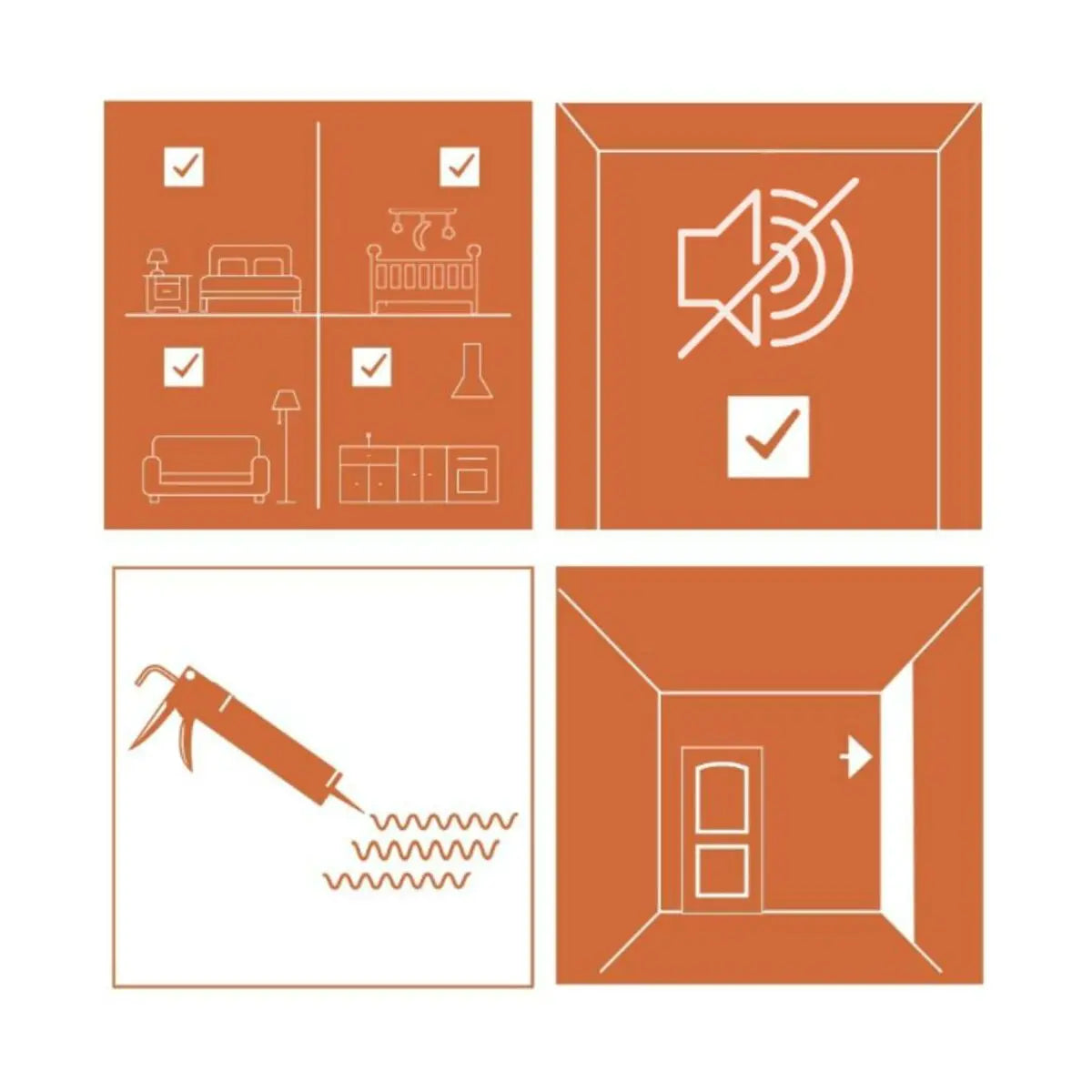 CURVES 3D Cork Acoustic Wall Panels - box of 4 instructions on white background DecorMania UK